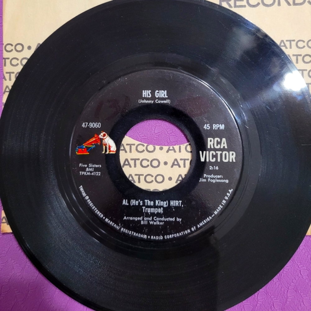 Al Hirt, "His Girl,  Music to watch girl's by" 45 rpm, good condition!!
